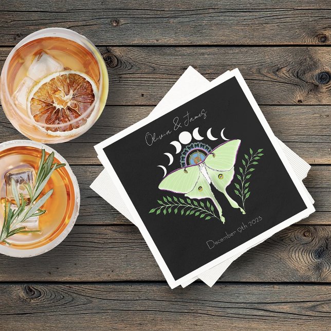 Guardanapo De Papel Luna Moth Moon Phases (Criador carregado)