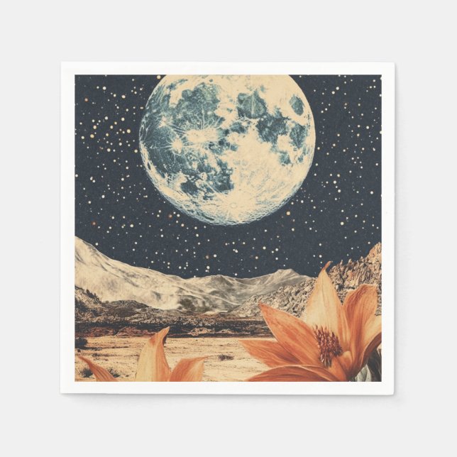 Guardanapo De Papel Lunar Bloom Over Sandy Peaks (Frente)