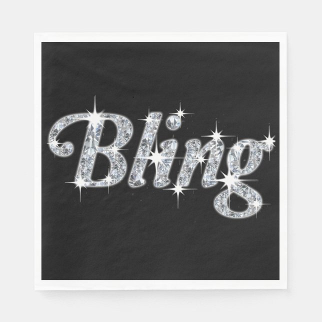 Guardanapo De Papel Luncheon Napkin Apresentando Faux Diamond Bling De (Frente)