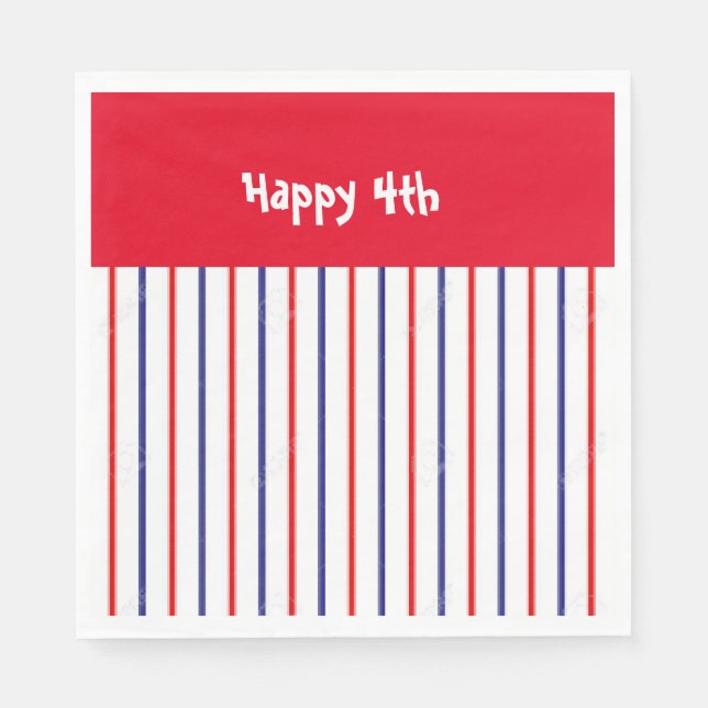 Guardanapo De Papel Luncheon "Red, White e Blue Gappy 4th" (Frente)