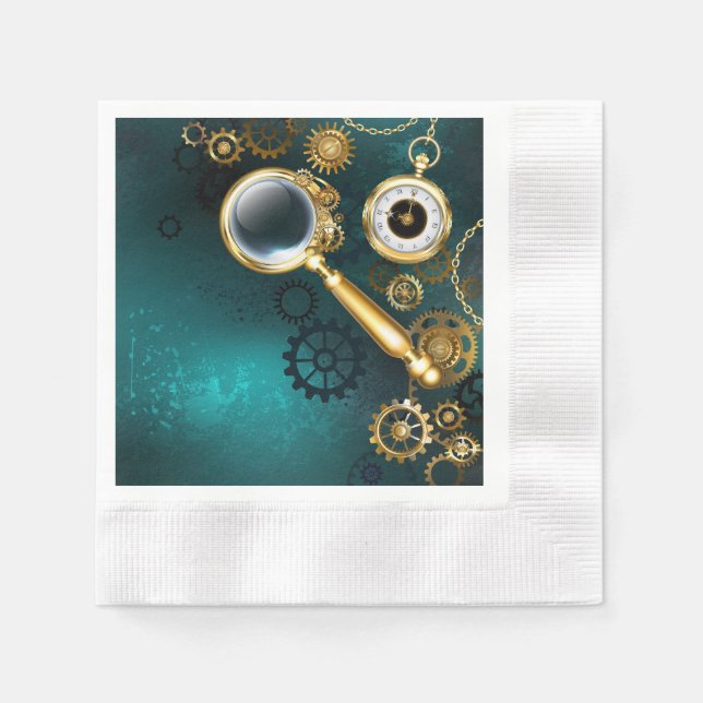 Guardanapo De Papel Lupa no estilo Steampunk (Frente)
