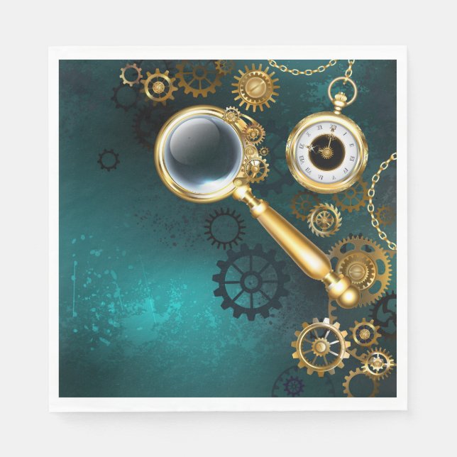 Guardanapo De Papel Lupa no estilo Steampunk (Frente)