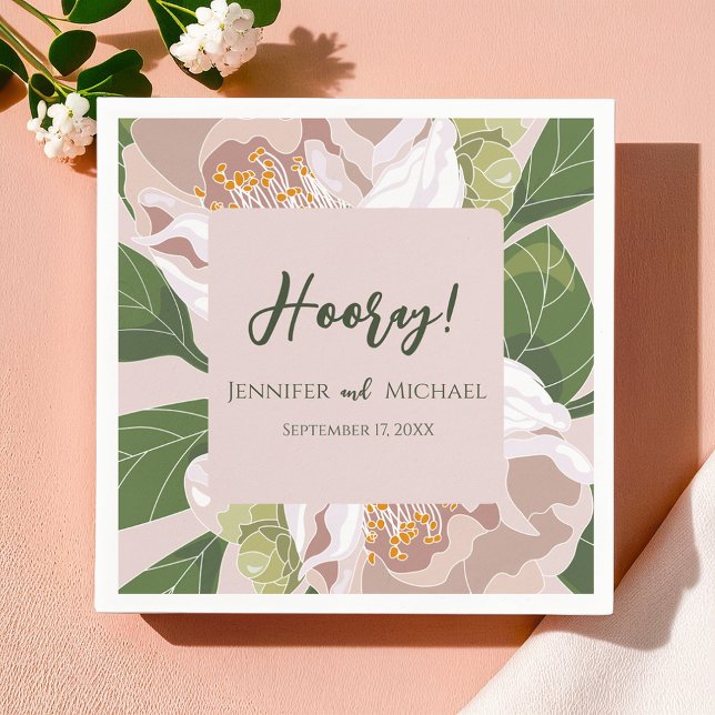 Guardanapo De Papel Lush Flower e Greenery Elegant Wedes (Lush Flower and Greenery Elegant Wedding Napkins)