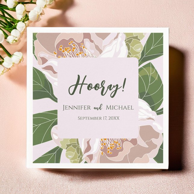 Guardanapo De Papel Lush Flower e Greenery Elegant Wedes (Lush Flower and Greenery Elegant Wedding Napkins)