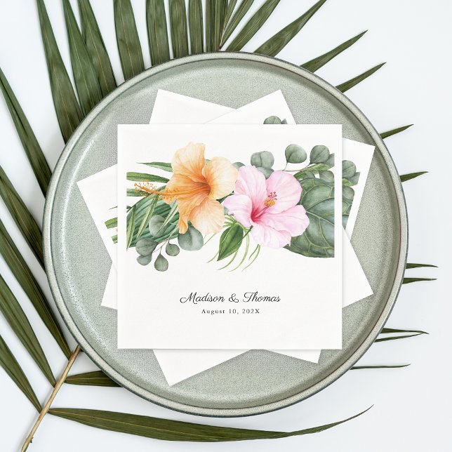 Guardanapo De Papel Lush Tropical Floral Beach Luau Wedding (Criador carregado)