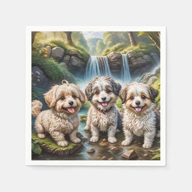 Guardanapo De Papel Lustige Hundebande (Frente)