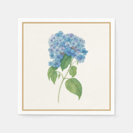 Guardanapo De Papel Luxe Blue Hydrangea Napkin — Elegant Botanical 