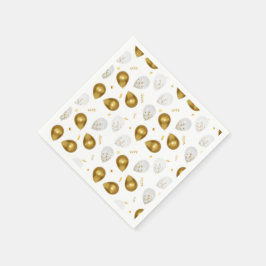 Guardanapo De Papel Luxe Ouro Balões e Confetti Napkins