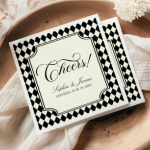 Guardanapo De Papel Luxo Antigo Dinheiro Preto Marfim Casamento Vintag