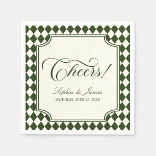 Guardanapo De Papel Luxo Antigo Dinheiro Verde Oliva Marfim Casamento