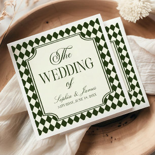 Guardanapo De Papel Luxo Antigo Dinheiro Verde Oliva Marfim Casamento