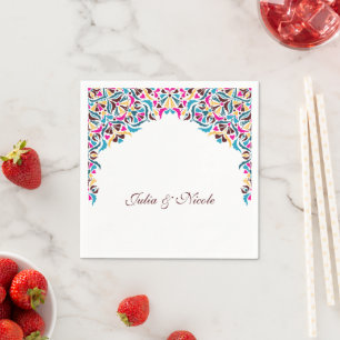 Guardanapo De Papel Luxo Caprichoso Floral Estilo Bordadura Casamento