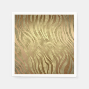 Guardanapo De Papel Luxo Dourado Luxuoso Zebra Selva Safari Glamour