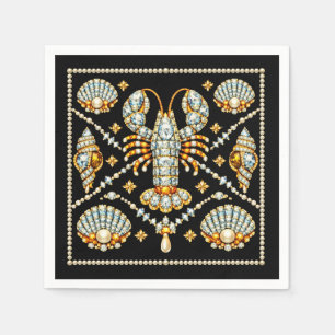 Guardanapo De Papel Luxo Lagosta Desenho Padronizado Bijuteria Diamant