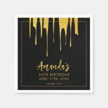 Luxúria Dourada Glitter Gota Doce 16 Aniversário