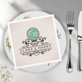 Guardanapo De Papel Luxury Calligraphic Elegant Monogram Minimal