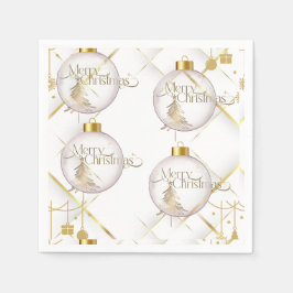 Guardanapo De Papel Luxury Gold & White Christmas Bauble