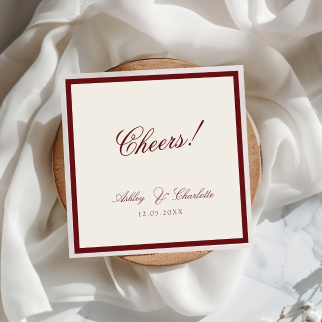 Guardanapo De Papel Luxury Red Old Money Wedding Napkins (Criador carregado)