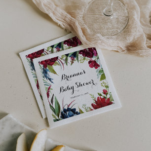 Guardanapo De Papel Luxury Whimsical Boho Floral Chá de fraldas Napkin