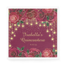 Luz de Corda Dourada Rosa Vermelha Estrelas Quince