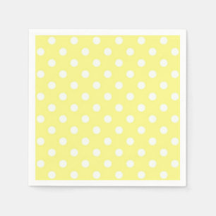Guardanapo De Papel Luz - teste padrão de bolinhas branco amarelo