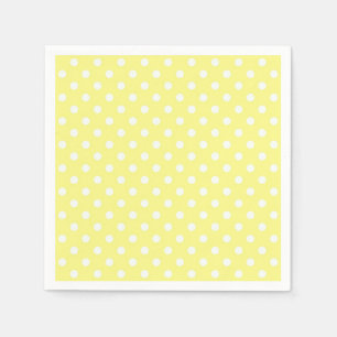 Guardanapo De Papel Luz - teste padrão de bolinhas branco amarelo