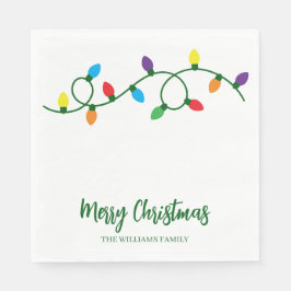 Guardanapo De Papel Luzes de árvore de Natal alegre