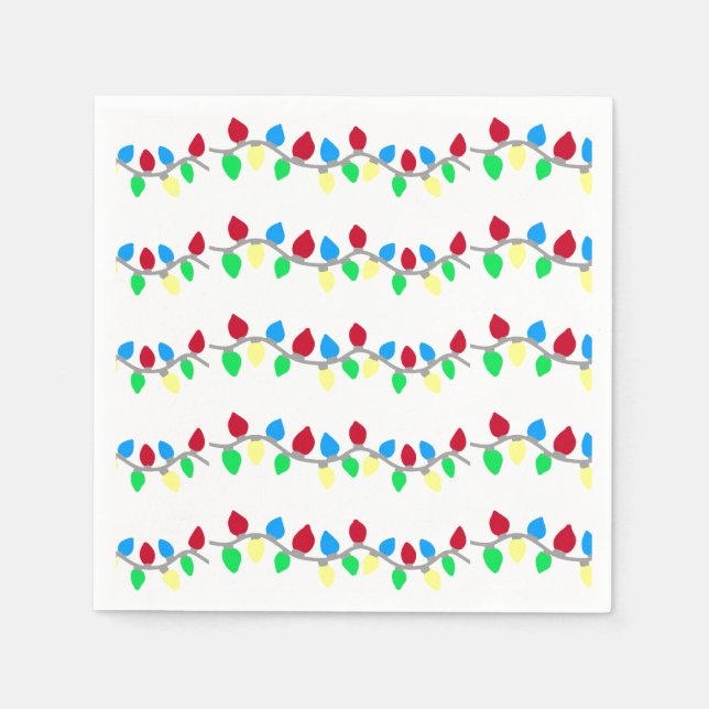 Guardanapo De Papel Luzes de Cordas de Natal Festivas (Frente)
