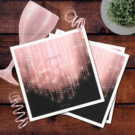 Guardanapo De Papel Luzes em cascata Doce 16 Rosa Dourado ID790