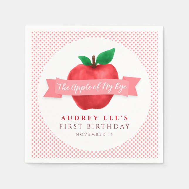 Guardanapo De Papel Maçã do meu olho cair | tema Verão primeiro aniver (Frente)