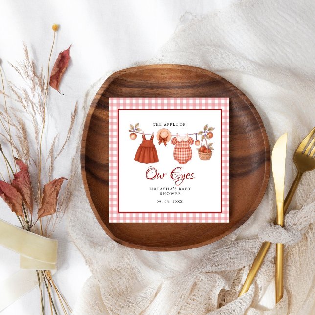 Guardanapo De Papel Maçã dos nossos olhos Fruta Queda obrigado chá de  (Criador carregado)