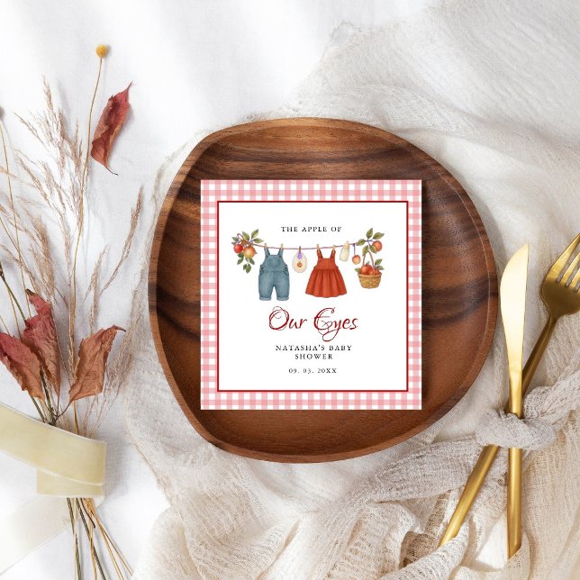 Guardanapo De Papel Maçã dos nossos olhos Fruta Queda obrigado chá de  (Criador carregado)