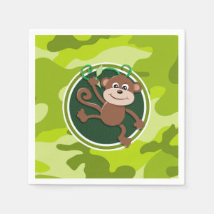Guardanapo De Papel Macaco; camo verde-claro, camuflagem