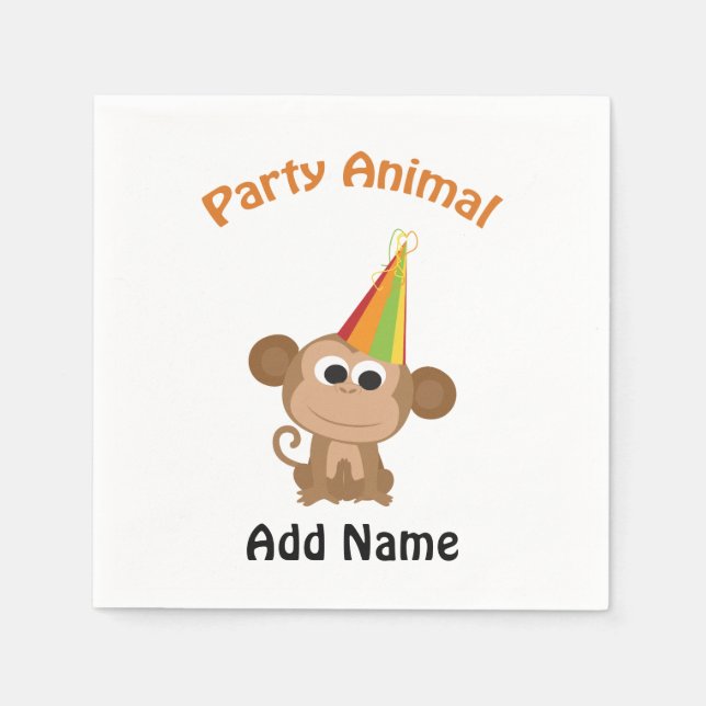 Guardanapo De Papel Macaco de animais de festa (Frente)