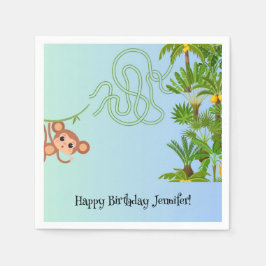 Guardanapo De Papel Macaco e banana fazem papel de aniversário