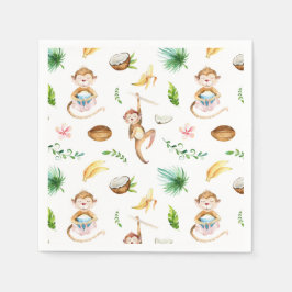 Guardanapo De Papel Macacos de Bobo de Aquarela