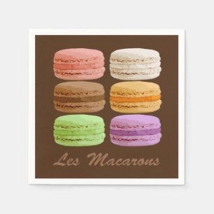 Guardanapo De Papel Macarões Franceses, Pastéis Multicolores 3 Elo