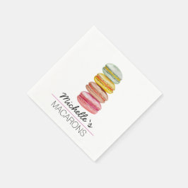 Guardanapo De Papel Macarões Franceses pintados à mão