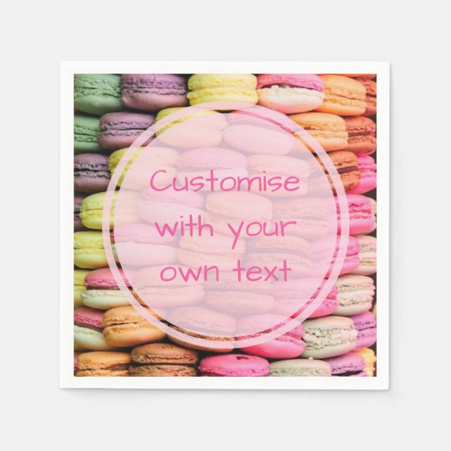 Guardanapo De Papel Macarões Personalizados (Frente)