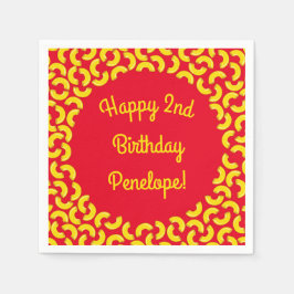 Guardanapo De Papel Macaroni, primeiro aniversario do Mac e Queijo