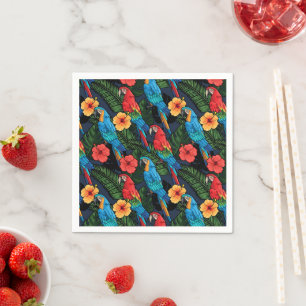 Guardanapo De Papel Macaw E Hibiscus Pattern