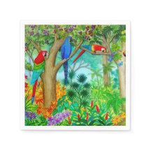 Macaw Parrot Art Jungle Paper Napkins