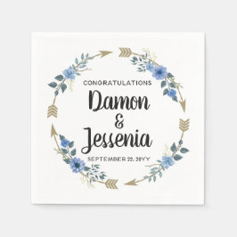 Guardanapo De Papel Madalena de Madeira Rústica Boho Flechas & Floral