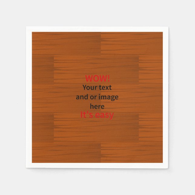 Guardanapo De Papel Madeira Base Lyer Adicionar seu próprio texto (Frente)