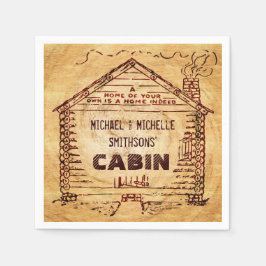 Guardanapo De Papel Madeira Faux Personalizada de Cabina de Log