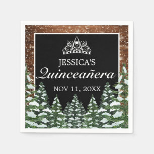 Guardanapo De Papel Madeira Negra e Floresta Pine Tiara Quinceañera