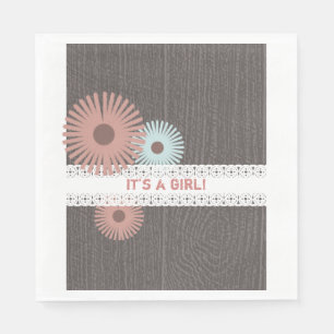 Guardanapo De Papel Madeira + O laço inspirou o chá de fraldas flora