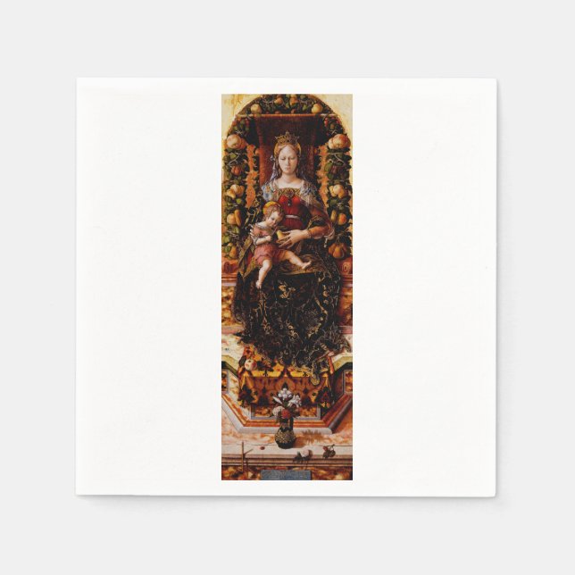 Guardanapo De Papel Madonna della Candeletta por Carlo Crivelli (Frente)