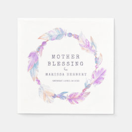 Guardanapo De Papel Mãe Bênção, miçangas e penas