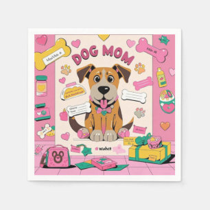 Guardanapo De Papel Mãe cachorrinho desenho animado em quarto rosa
